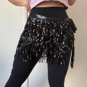 Sequin Wrap Skirt Festival Rave Outfit | Y2K Party Clubwear Mini | Eclectic Glam